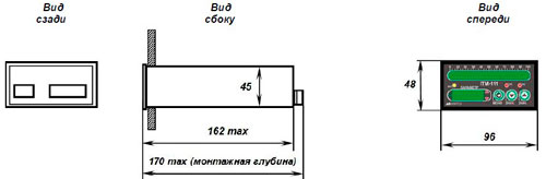 Рис.1. Габаритный чертеж индикатора ИТМ-111С, ИТМ-111ВС