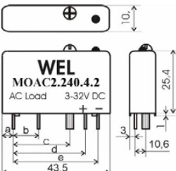 Рис.1. Габаритный чертеж реле MOAC1, MOAC2