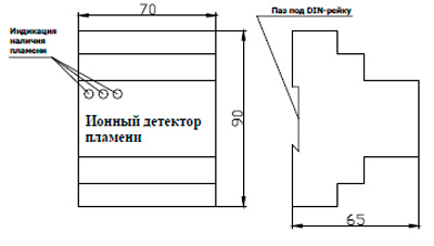 Рис.1.Габариты ИНД ионодатчик
