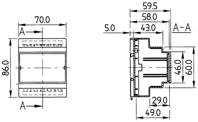 Рис.1. Размеры контроллера Aeroclim 8-svw